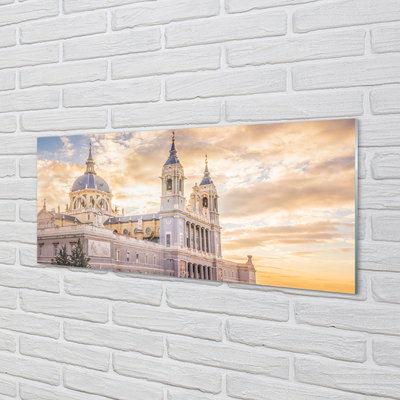 Tableaux sur verre acrylique Espagne cathédrale coucher du soleil