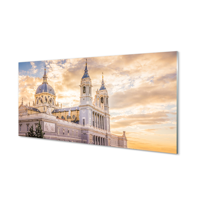 Tableaux sur verre acrylique Espagne cathédrale coucher du soleil