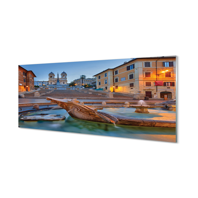 Tableaux sur verre acrylique Rome bâtiments fontaine sunset