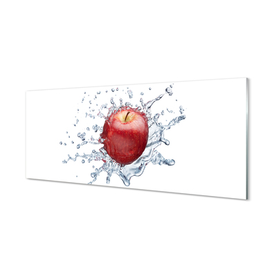 Tableaux sur verre acrylique Pomme rouge dans l'eau