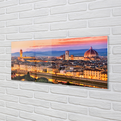 Tableaux sur verre acrylique Italie panorama nuit cathédrale