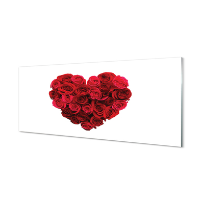 Tableaux sur verre acrylique Coeur de roses