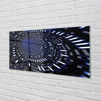 Tableaux sur verre acrylique 3d tunnel bleu