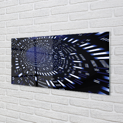 Tableaux sur verre acrylique 3d tunnel bleu