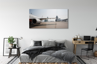 Tableaux sur verre acrylique Bâtiments du ciel de l'aéroport d'avions