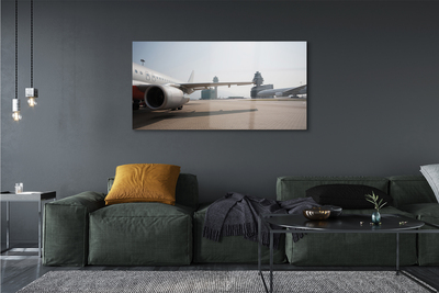 Tableaux sur verre acrylique Bâtiments du ciel de l'aéroport d'avions