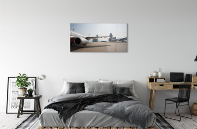 Tableaux sur verre acrylique Bâtiments du ciel de l'aéroport d'avions