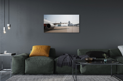 Tableaux sur verre acrylique Bâtiments du ciel de l'aéroport d'avions