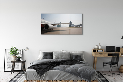 Tableaux sur verre acrylique Bâtiments du ciel de l'aéroport d'avions