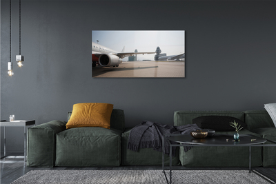 Tableaux sur verre acrylique Bâtiments du ciel de l'aéroport d'avions