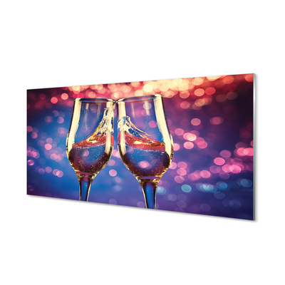 Tableaux sur verre acrylique Verres de champagne de fond coloré