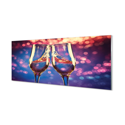 Tableaux sur verre acrylique Verres de champagne de fond coloré