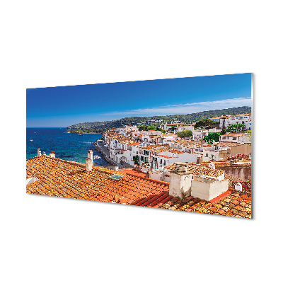 Tableaux sur verre acrylique Espagne ville mer montagnes