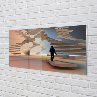 Tableaux sur verre acrylique Escaliers 3d