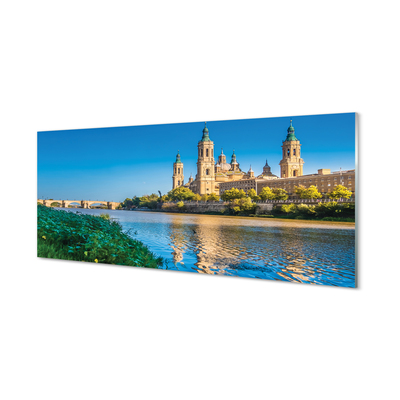 Tableaux sur verre acrylique Espagne cathédrale de la rivière
