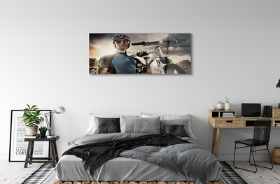 Tableaux sur verre acrylique Nuages ​​vélo cycliste