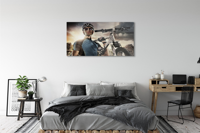 Tableaux sur verre acrylique Nuages ​​vélo cycliste