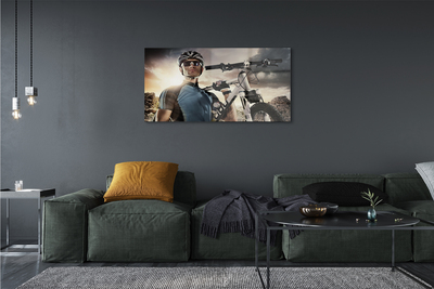 Tableaux sur verre acrylique Nuages ​​vélo cycliste