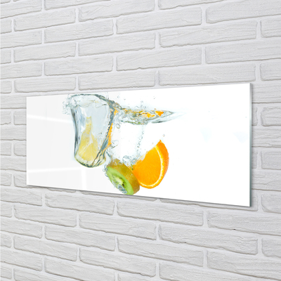 Tableaux sur verre acrylique Orange kiwi eau