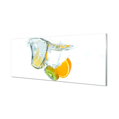 Tableaux sur verre acrylique Orange kiwi eau