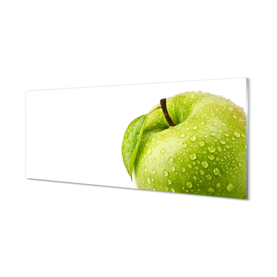 Tableaux sur verre acrylique Apple gouttes d'eau verte