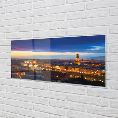 Tableaux sur verre acrylique Italie panorama nuit des ponts