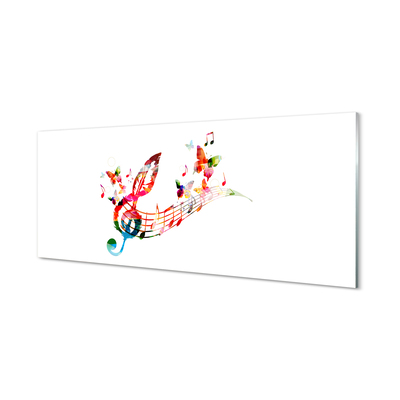 Tableaux sur verre acrylique Notes colorées papillons