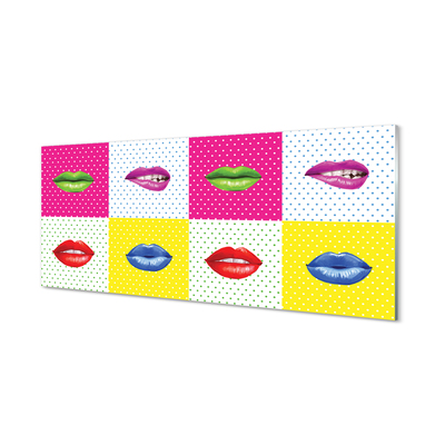 Tableaux sur verre acrylique Lèvres colorées