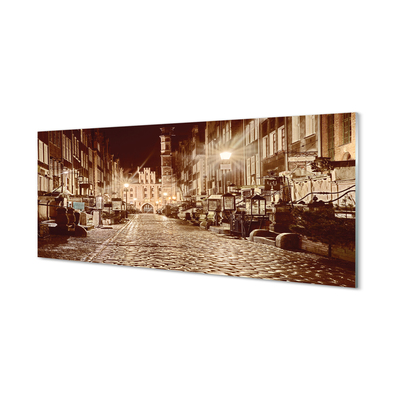 Tableaux sur verre acrylique Gdańsk vieille ville nuit