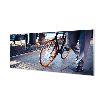 Tableaux sur verre acrylique Ville de vélo jambe