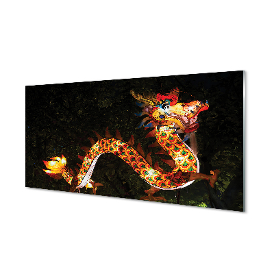 Tableaux sur verre acrylique Dragon japonais illuminé