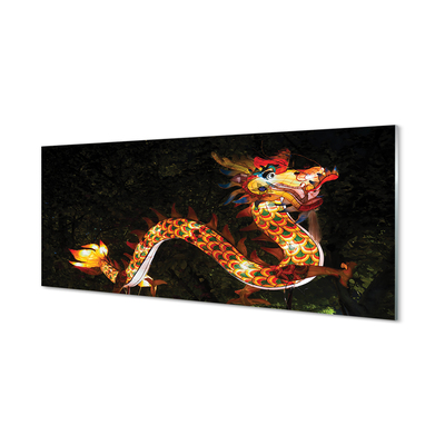 Tableaux sur verre acrylique Dragon japonais illuminé
