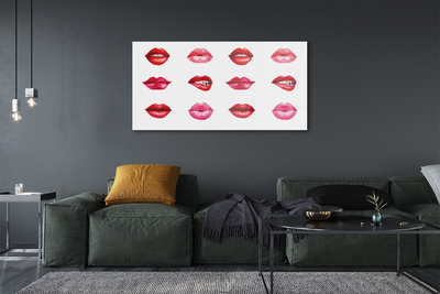 Tableaux sur verre acrylique Rouge et lèvres roses