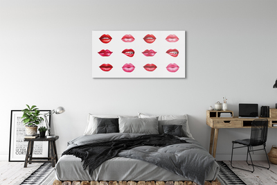 Tableaux sur verre acrylique Rouge et lèvres roses