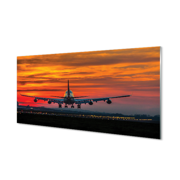 Tableaux sur verre acrylique Nuages ​​avion ouest