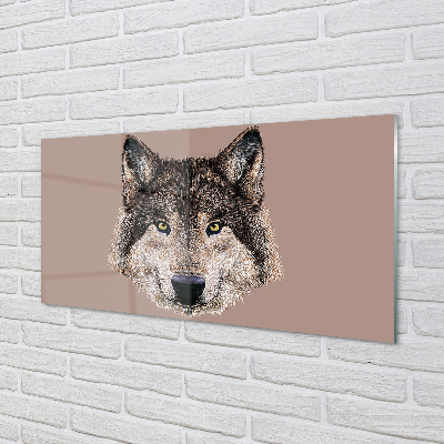 Tableaux sur verre acrylique Loup peint