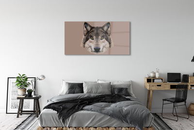 Tableaux sur verre acrylique Loup peint