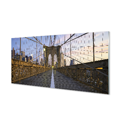 Tableaux sur verre acrylique Gratte-ciel coucher de pont