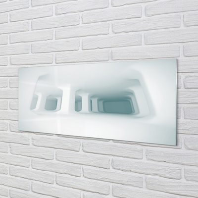 Tableaux sur verre acrylique Blanc support 3d