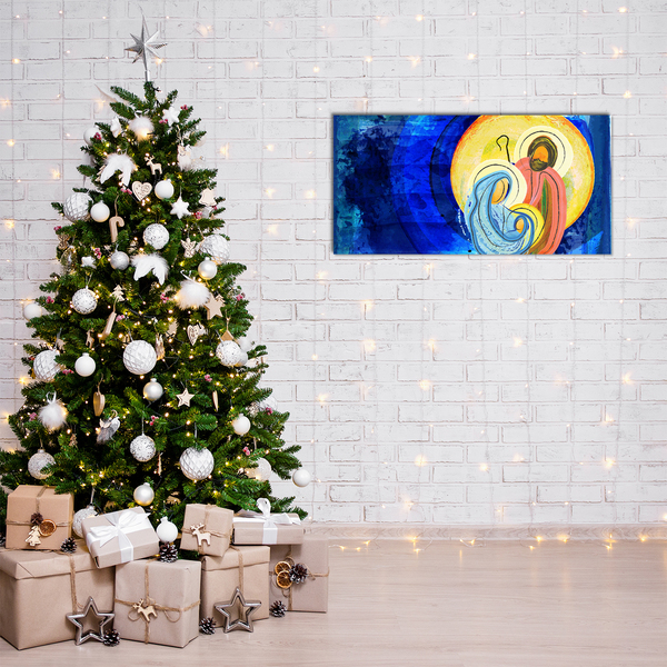 Image sur verre acrylique Abstraction Sainte Famille Hiver