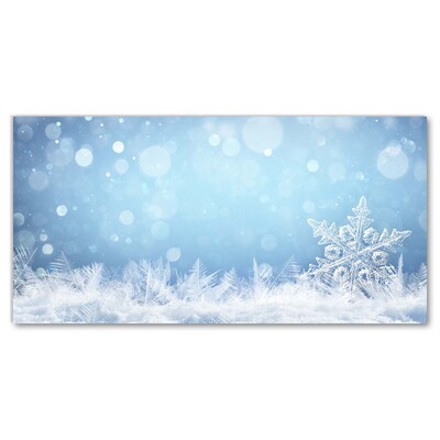 Image sur verre acrylique Les flocons de neige d'hiver de neige