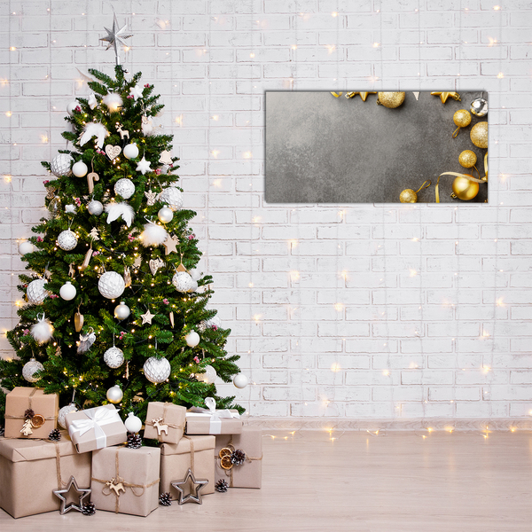 Tableaux sur verre acrylique Golden Stars vacances de Noël