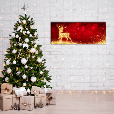Image sur verre acrylique Or renne Décoration de Noël