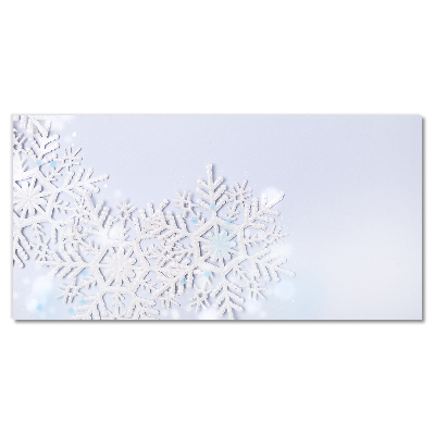 Tableaux sur verre acrylique Les flocons de neige d'hiver de neige