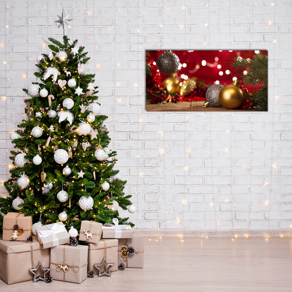 Image sur verre acrylique Boules de Noël Décorations de Noël