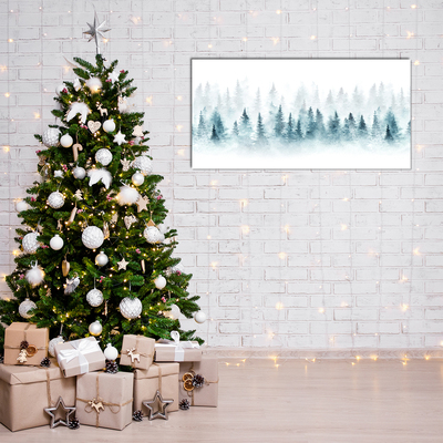 Image sur verre acrylique Forêt sapin de Noël de neige de Noël