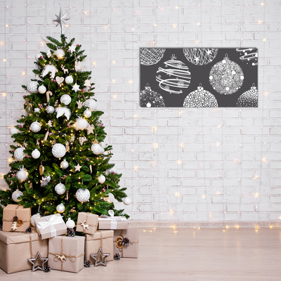 Image sur verre acrylique Abstraction Boules de Noël d'hiver