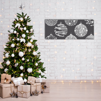 Image sur verre acrylique Abstraction Boules de Noël d'hiver