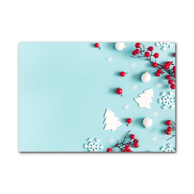 Image sur verre acrylique Ornements de Noël flocons de neige