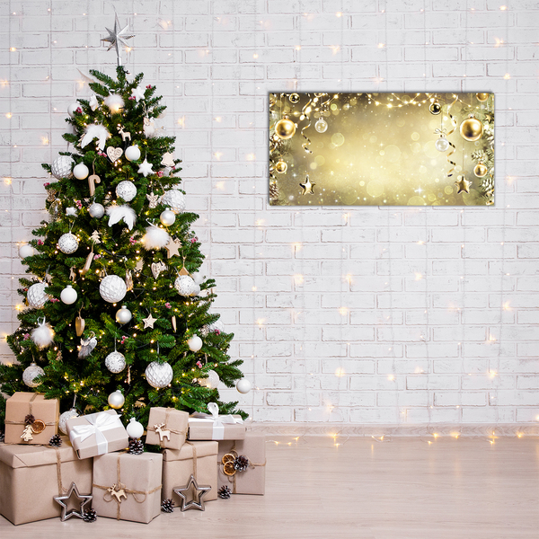 Tableaux sur verre acrylique Or vacances de Noël Décorations